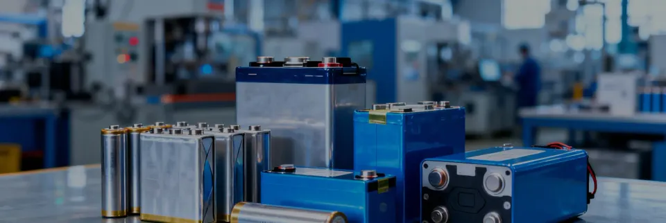 Lithium battery cells in a Lizo Power factory setting